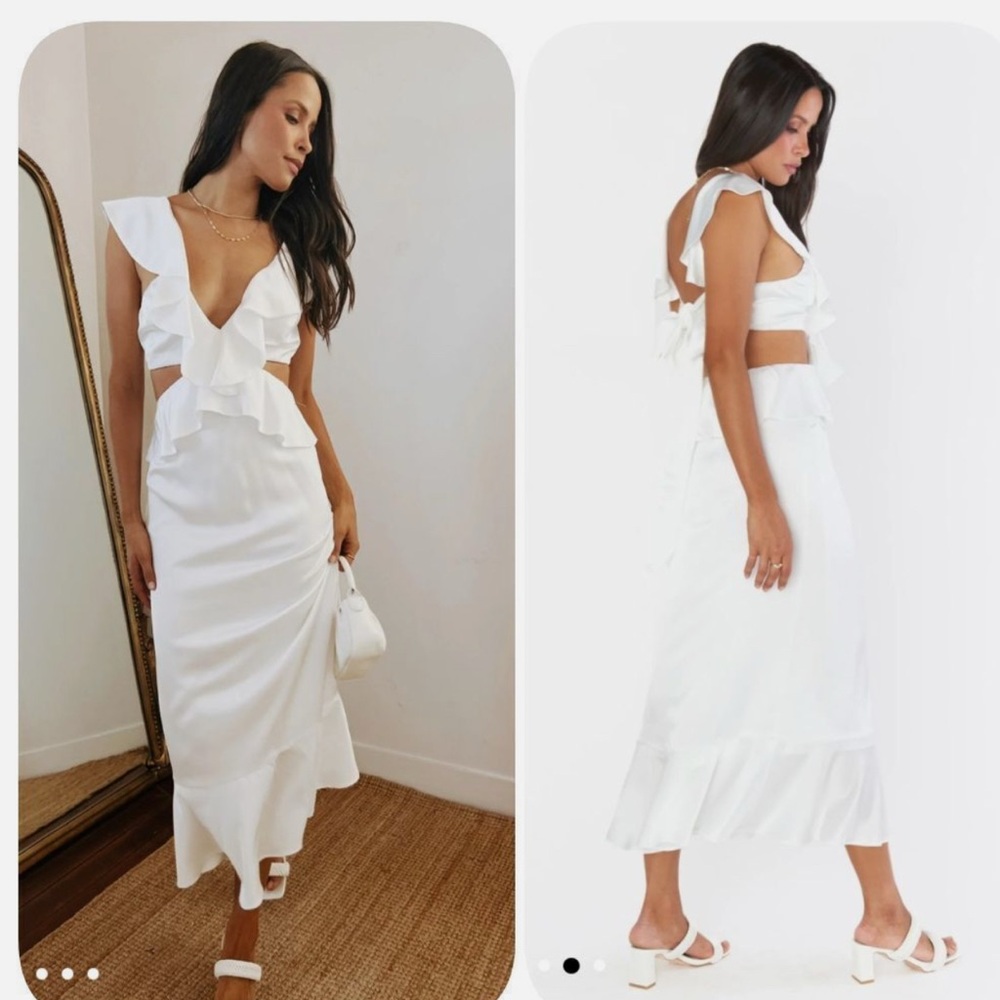 Show me your mumu Zoey midi dress in white